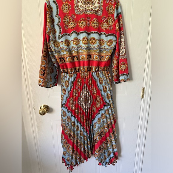 Beautiful vibrant coloured midi dress Dex dress Size M - Picture 8 of 8